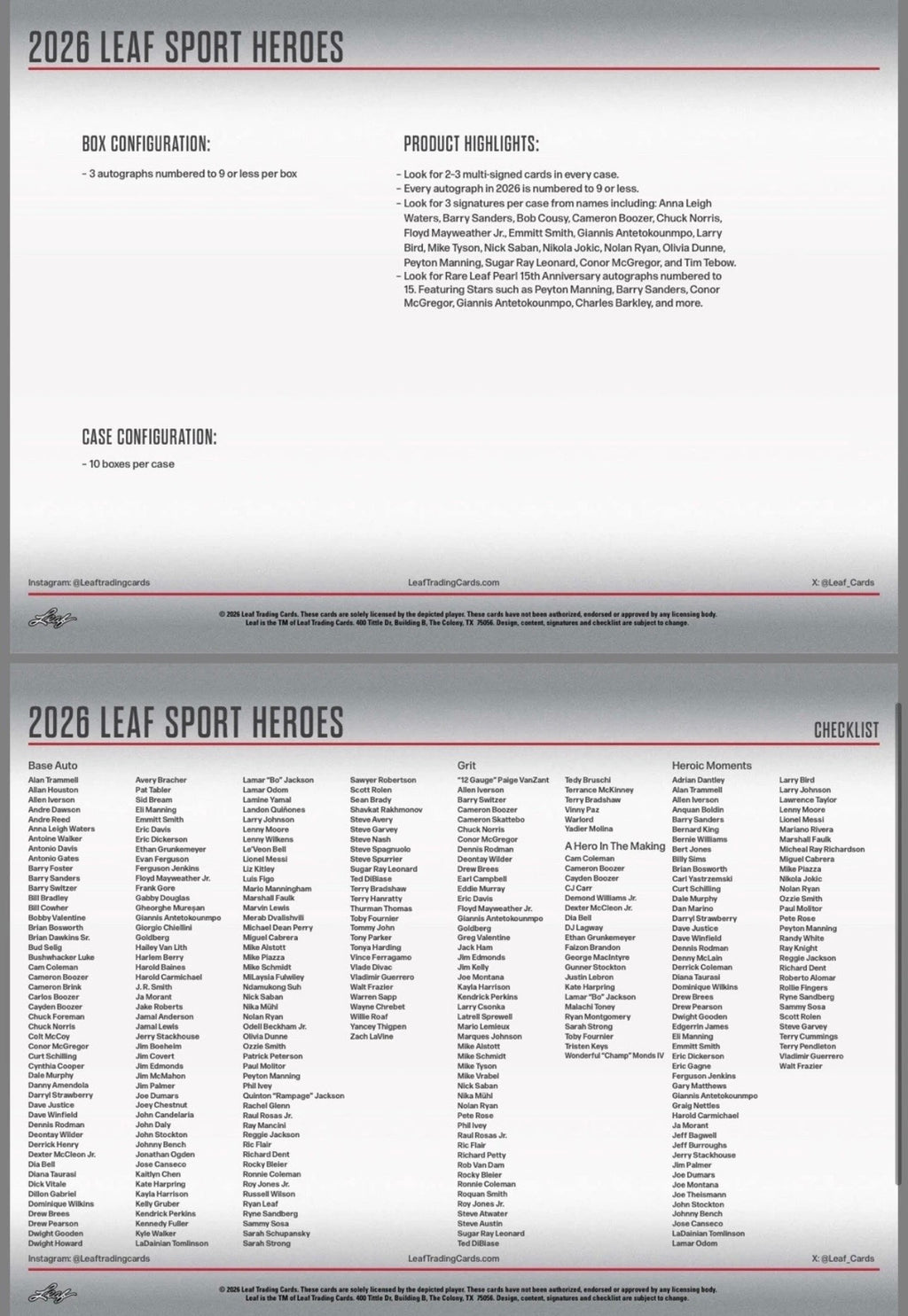 2026 Leaf Metal Sports Heroes Multi Sport Hobby Box