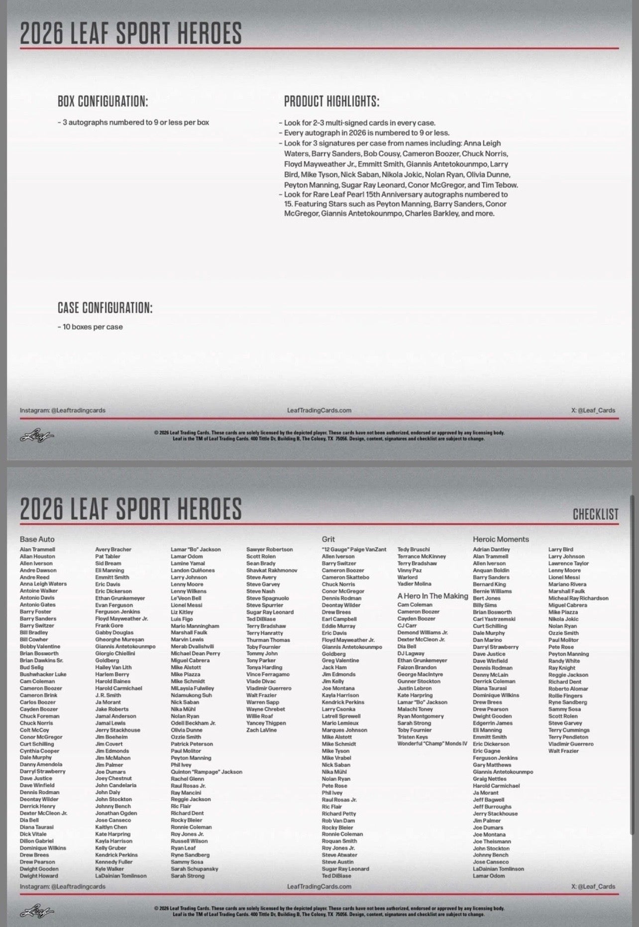 2026 Leaf Metal Sports Heroes Multi Sport Hobby Box