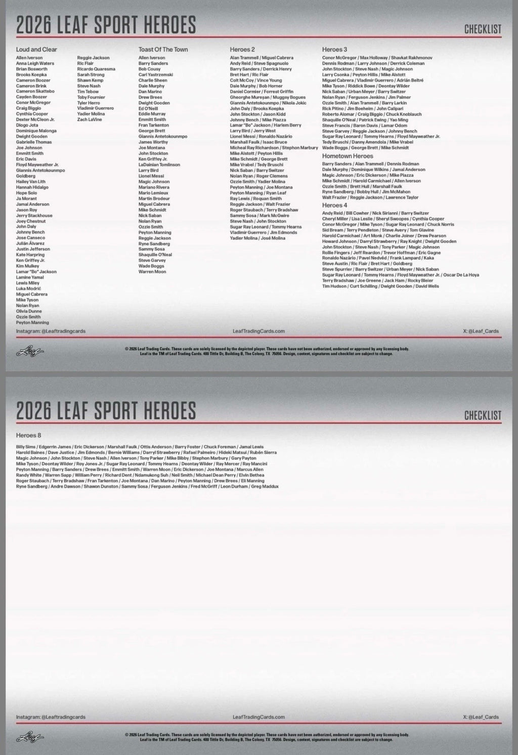 2026 Leaf Metal Sports Heroes Multi Sport Hobby Box