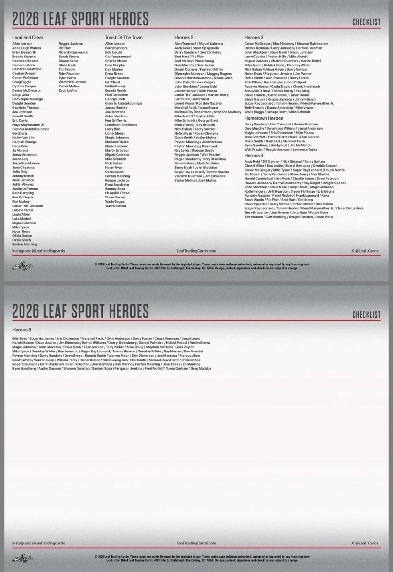 2026 Leaf Metal Sports Heroes Multi Sport Hobby Box