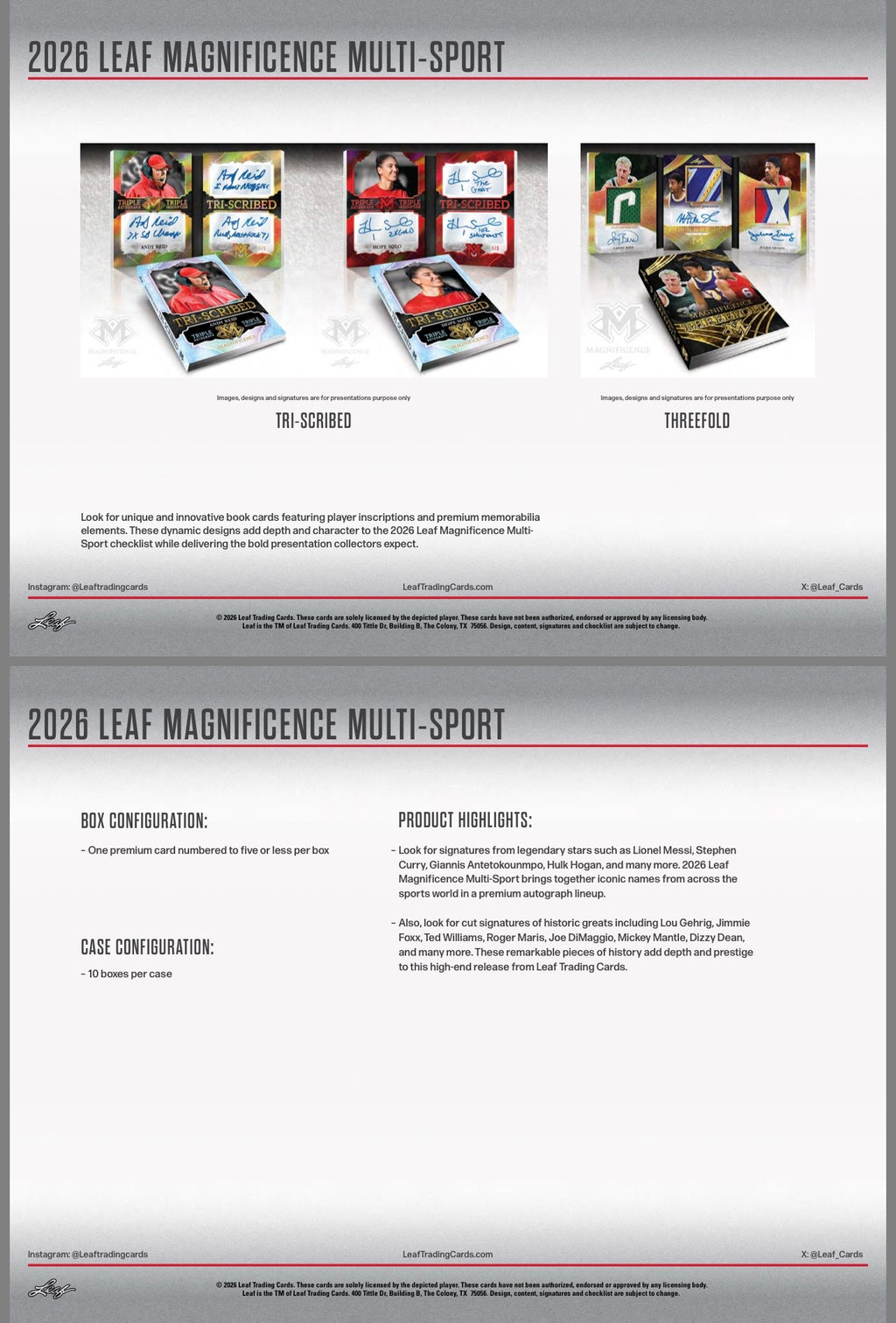 2026 Leaf Magnificence Multi-Sport Box