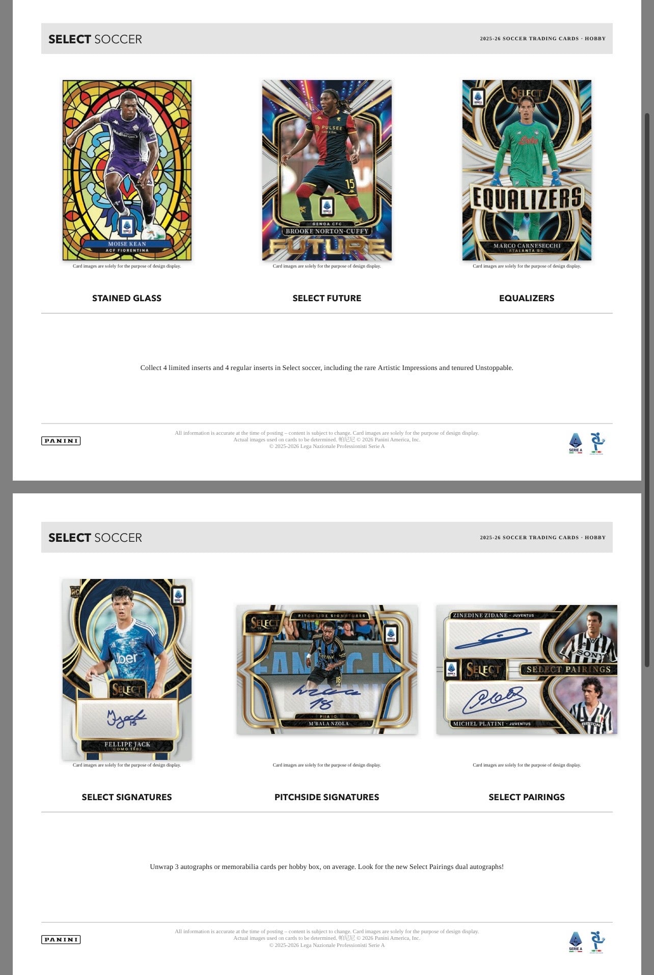 2025/26 Panini Select Serie A Soccer Hobby Box