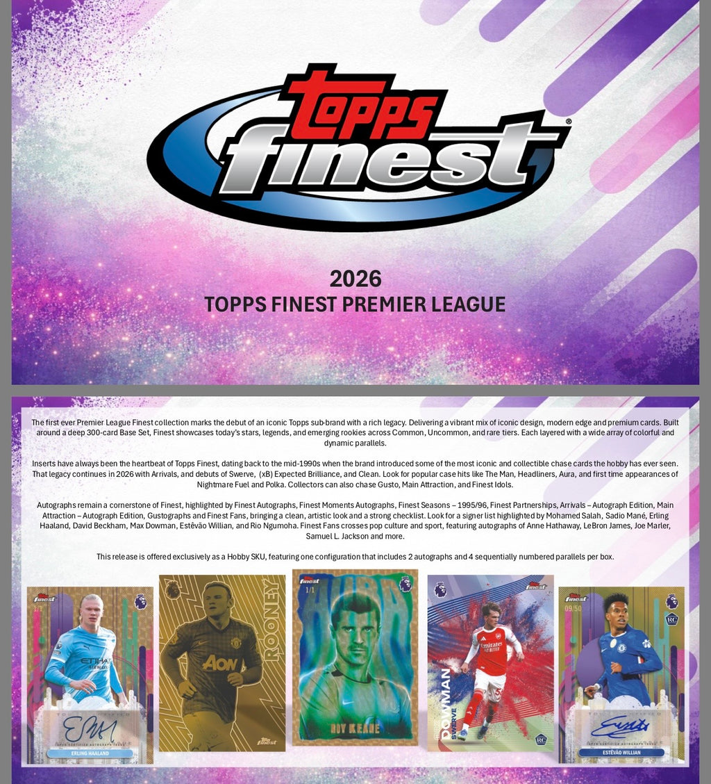 2026 Topps Finest Premier League Soccer Hobby Box