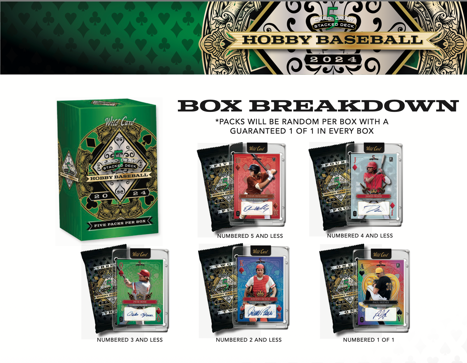 2024 Wild Card 5 Card Draw Stacked Deck Baseball Hobby Box